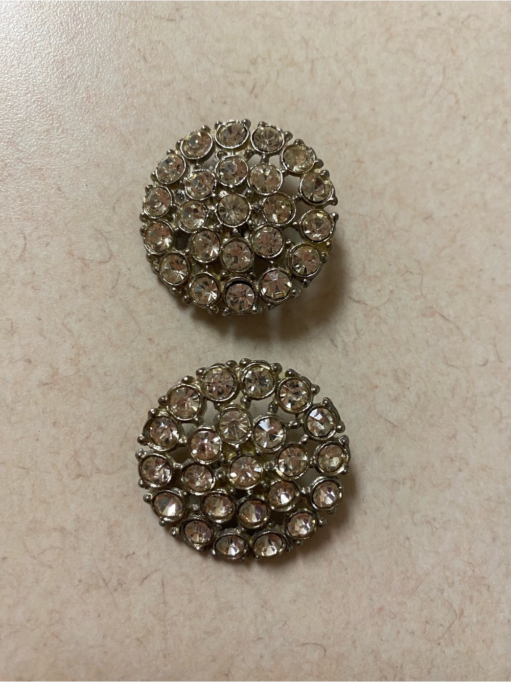 Vintage Rhinestone Cluster Round Buttons